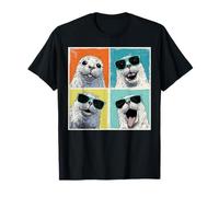Funny Seal Gafas de Sol Photobooth Selfie Vintage Streetwear Camiseta