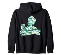 Funny Self Care My Alone Time Is For Everyone's Safety Retro Sudadera con Capucha