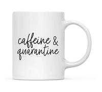 Funny Self Isolation Social Distancing - Taza de cerámica para café y té, 325 ml, cafeína y autoaislamiento, distanciamiento social, paquete de 1 unidad, ideas de cumpleaños y Navidad