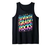 Funny SEPTIMO Grado Rocks Last Day Future Heroes Teacher Camiseta sin Mangas