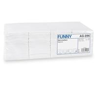 Funny Servilletas de mesa de 250 unidades, 2 capas, color blanco brillante, 33 x 33 cm, pliegue 1/8, servilleta ideal para cantinas, aperitivos, cafeterías, restaurantes o catering