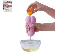 Funny Shape Egg Separator, Novelty Yolk and Egg White Separator, Cute Design Durable, Effortless Separation Anti-Drip, Perfect for Home Bakers, Cookies Holiday Dessert Making (1PCS Pink)