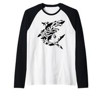 Funny Shark Lover Ocean Animal Marine Biology Week Gift Camiseta Manga Raglan