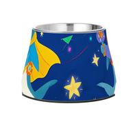 Funny Shark Star - Cuencos antideslizantes de acero inoxidable para mascotas, para perros, gatos, conejos, pájaros, bigotes, platos aptos para perros con ansiedad