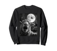 Funny Sheep Selfie Luna Llena Bosque de Brujas Volador Halloween Sudadera