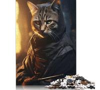 Funny Shinobi Ninja Cat Puzzle Imposible,desafío for Adults Entretenimiento Creativo 1000 Piezas Obra De Arte De Juego De para Adultos, Regalos A Partir De 14 Años 1000pcs (75x50cm)
