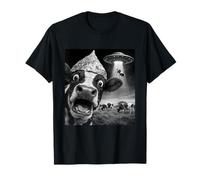 Funny Shocked Cow OVNI Secuestro Conspiración Teorías Alien Camiseta