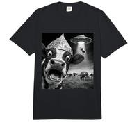 Funny Shocked Cow OVNI Secuestro Conspiración Teorías Alien Comfort Colors Adult Heavyweight T-Shirt