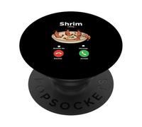 Funny Shrimp Pun Shrim está Llamando Broma Mal escrita PopSockets PopGrip Adhesivo