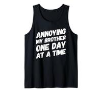 Funny Sibling Annoying My Brother Sister Hermanos Familia Camiseta sin Mangas