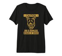 Funny Sign Beware of Owner Australian Shepherd Lover Camiseta Premium