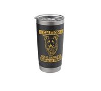Funny Sign Beware of Owner Australian Shepherd Lover Vaso térmico de acero inoxidable de doble pared