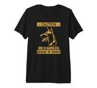 Funny Sign Beware of Owner Doberman Pinscher Dog Lover Camiseta Premium