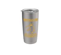 Funny Sign Beware of Owner Doberman Pinscher Dog Lover Vaso térmico de acero inoxidable de doble pared