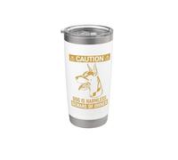 Funny Sign Beware of Owner Doberman Pinscher Dog Lover Vaso térmico de acero inoxidable de doble pared