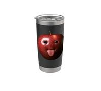 Funny Silly AI Apple gen z Meme BrainRot humor lengua fuera Vaso térmico de acero inoxidable de doble pared
