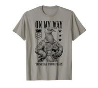 Funny Silly Seagull Fighter Pilot Bird Roba Tus Papas Fritas Camiseta