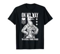 Funny Silly Seagull Fighter Pilot Bird Roba Tus Papas Fritas Camiseta