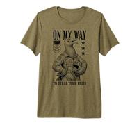 Funny Silly Seagull Fighter Pilot Bird Roba Tus Papas Fritas Camiseta Premium