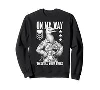 Funny Silly Seagull Fighter Pilot Bird Roba Tus Papas Fritas Sudadera