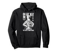 Funny Silly Seagull Fighter Pilot Bird Roba Tus Papas Fritas Sudadera con Capucha
