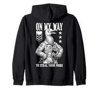 Funny Silly Seagull Fighter Pilot Bird Roba Tus Papas Fritas Sudadera con Capucha