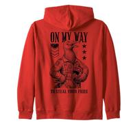 Funny Silly Seagull Fighter Pilot Bird Roba Tus Papas Fritas Sudadera con Capucha