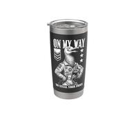 Funny Silly Seagull Fighter Pilot Bird Roba Tus Papas Fritas Vaso térmico de acero inoxidable de doble pared