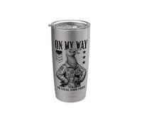 Funny Silly Seagull Fighter Pilot Bird Roba Tus Papas Fritas Vaso térmico de acero inoxidable de doble pared