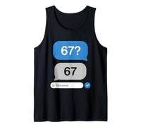 Funny Six Seven 6 7 Meme 67 Pregunta entregada Tendencia Viral Camiseta sin Mangas