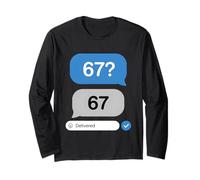 Funny Six Seven 6 7 Meme 67 Pregunta entregada Tendencia Viral Manga Larga