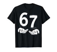 Funny Six Seven 6 7 Meme Gen Alpha Slang 6 7 Hands Camiseta gráfica económica, Hombre, Negro, S