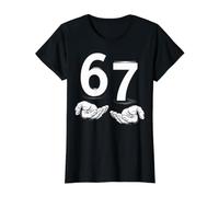 Funny Six Seven 6 7 Meme Gen Alpha Slang 6 7 Hands Camiseta gráfica económica, Mujer, Negro, XL