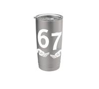 Funny Six Seven 6 7 Meme Gen Alpha Slang 6 7 Hands Vaso térmico de acero inoxidable de doble pared