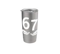 Funny Six Seven 6 7 Meme Gen Alpha Slang 6 7 Hands Vaso térmico de acero inoxidable de doble pared