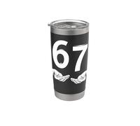 Funny Six Seven 6 7 Meme Gen Alpha Slang 6 7 Hands Vaso térmico de acero inoxidable de doble pared