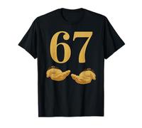 Funny Six Seven 6 7 Meme Gen Alpha Slang 67 Manos de peregrino Camiseta