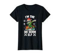 Funny Six Seven Dabbing Girl Elf Christmas Women Girls Camiseta