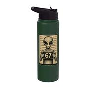 Funny Six Seven Meme 67 Alien Mugshot Viral Tendencia de Internet Stainless Steel Insulated Water Bottle