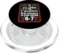 Funny Six Seven Teacher Christmas 67 Meme Gen Alpha Slang PopSockets PopGrip para MagSafe