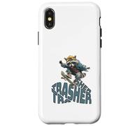 Funny Skater Raccoon Trasher Skateboard Men Women Kids Carcasa para iPhone X/XS