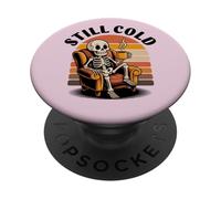 Funny Skeleton Coffee Lover Morning Cafe Mood PopSockets PopGrip Adhesivo