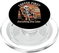 Funny Skeleton Coffee Lover Morning Cafe Mood PopSockets PopGrip para MagSafe