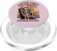 Funny Skeleton Coffee Lover Morning Cafe Mood PopSockets PopGrip para MagSafe