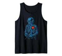Funny Skeleton Gamer Pixel Heart Retro Consola Gaming Humor Camiseta sin Mangas