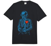 Funny Skeleton Gamer Pixel Heart Retro Consola Gaming Humor Comfort Colors Adult Heavyweight T-Shirt