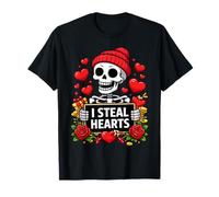 Funny Skeleton I Steal Hearts Skeleton Valentine Funny Love Camiseta