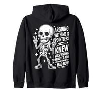 Funny Skeleton Sarcastic. Arguing with Me Is Pointless. Sudadera con Capucha