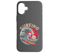 Funny Skeleton Surfing o Die Surfer Dia De Los Muertos Surf Carcasa para iPhone 16 Plus