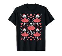 Funny Skeleton Valentines Day Skeleton Ballet Dancing Hearts Camiseta